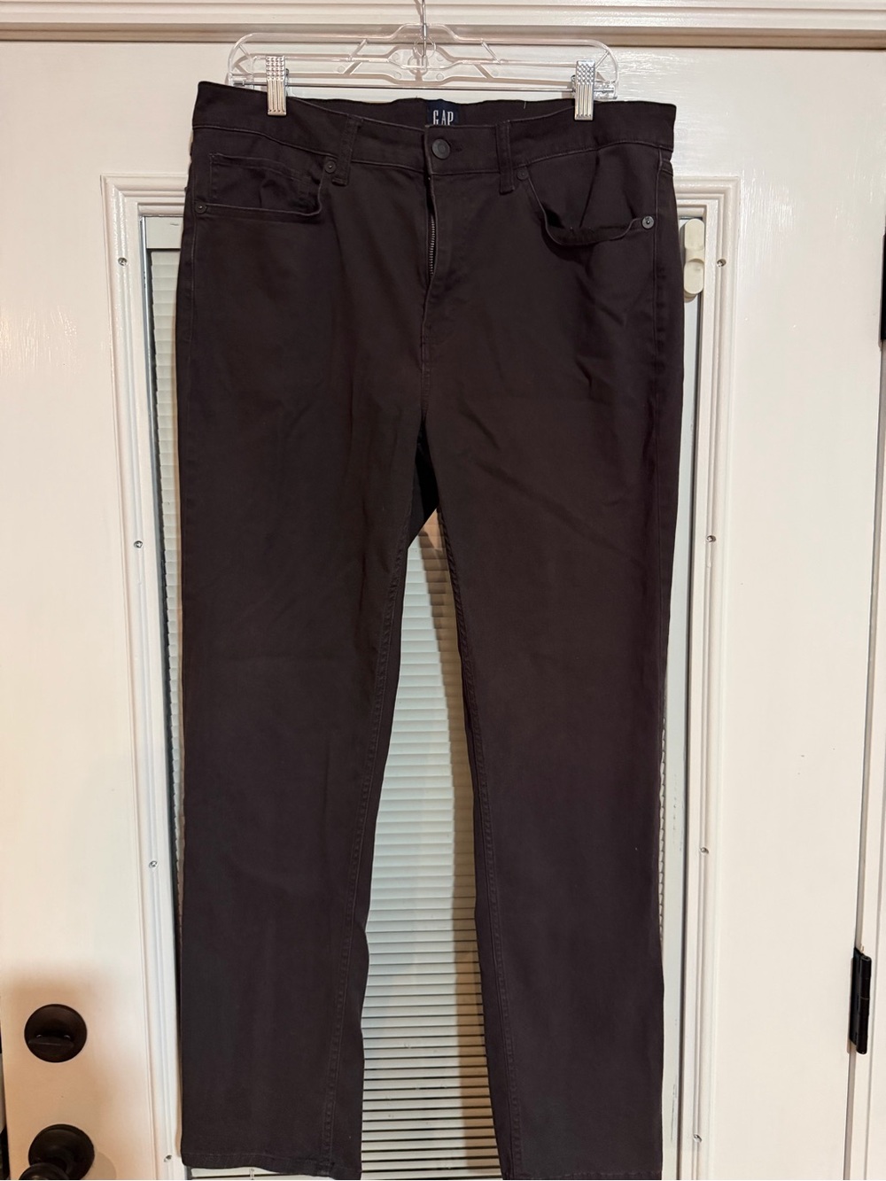 GAP Mens Dark Brown Straight-Leg Jeans